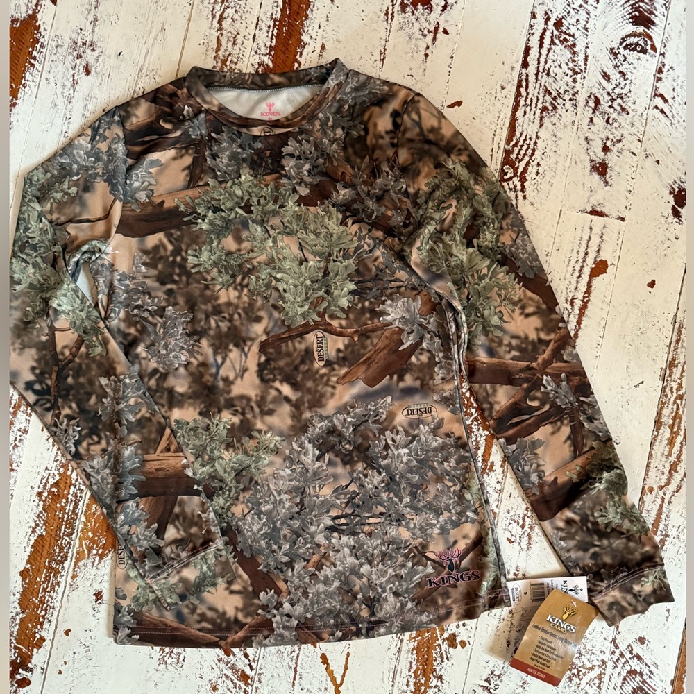 Ladies Kings Desert Shadow camo performance long sleeve tee NWT sz SMALL